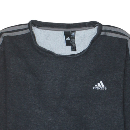 adidas Men Grey XL Pullover Sweatshirt Long Sleeve Crew Neck