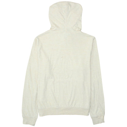 Nike Womens Beige Pullover Hoodie Small Logo Graphic Cotton Blend
