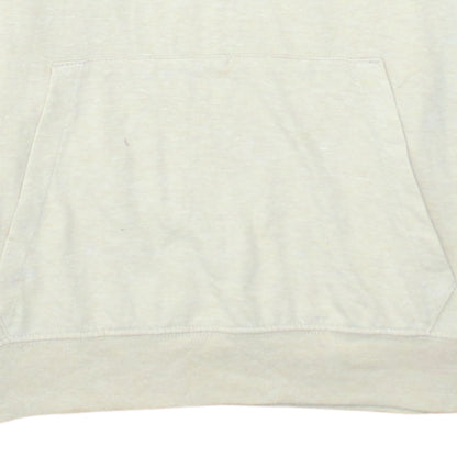 Nike Womens Beige Pullover Hoodie Small Logo Graphic Cotton Blend