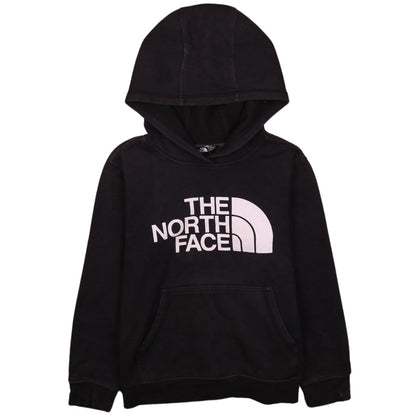 The North Face Boys Black Pullover Hoodie M Full Logo Casual Sweatshirt