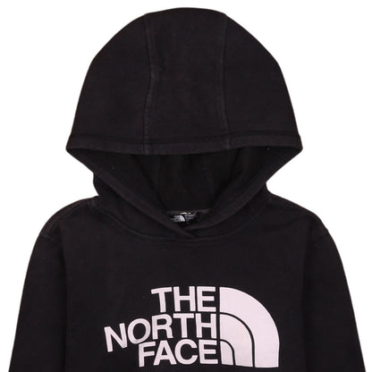 The North Face Boys Black Pullover Hoodie M Full Logo Casual Sweatshirt