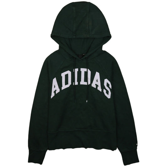 Adidas Womens Dark Green Pullover Hoodie XS Hooded Sweatshirt