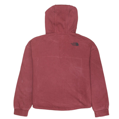 The North Face Womens Burgundy 1/4 Zip Hoodie Cotton L