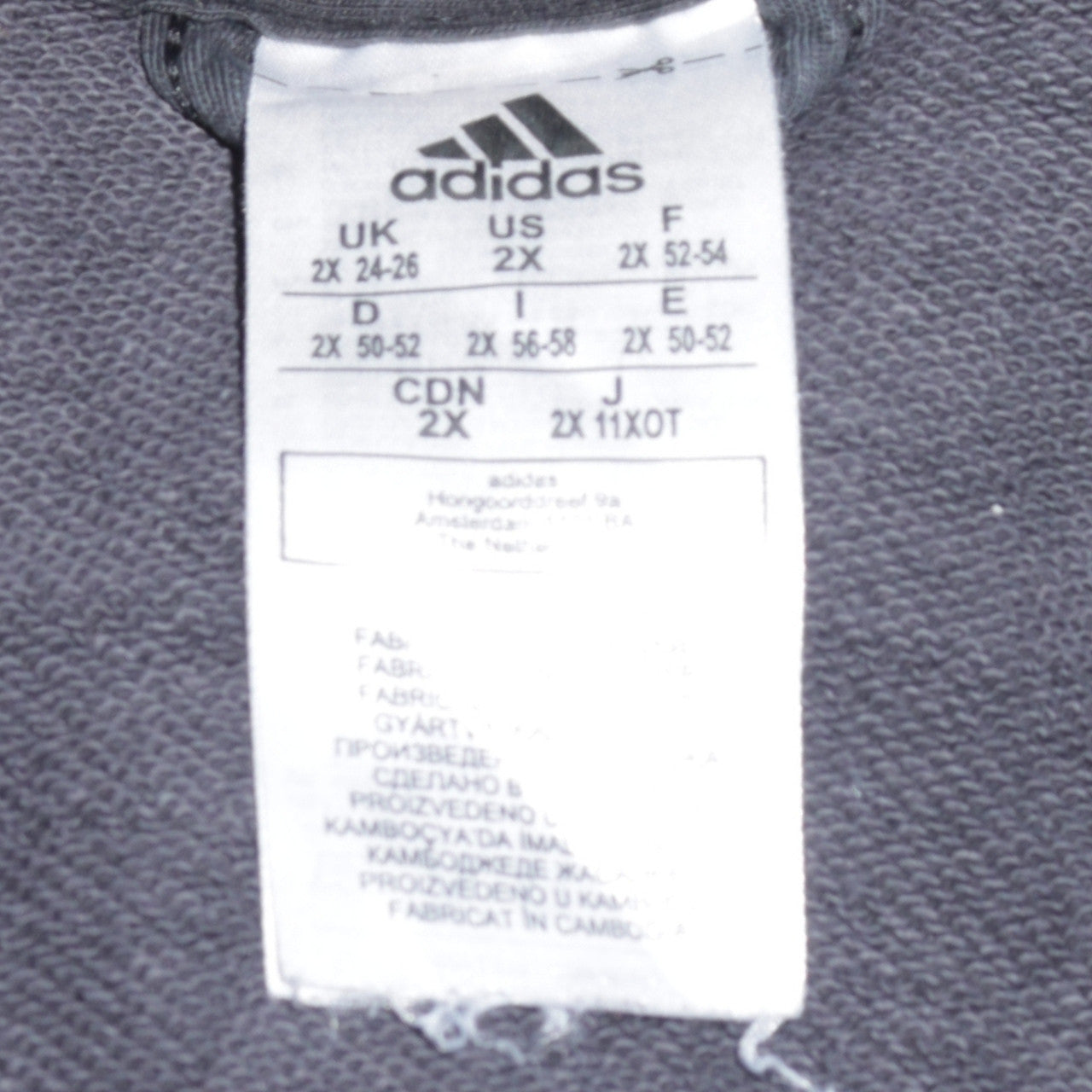 Adidas Womens Black Full Zip Hoodie Size 2XL Logo Sleeve Sportswear