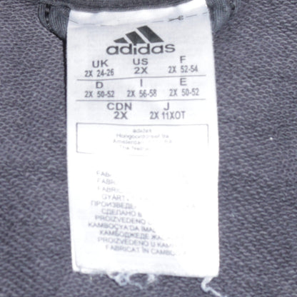 Adidas Womens Black Full Zip Hoodie Size 2XL Logo Sleeve Sportswear