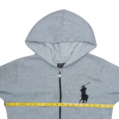 Ralph Lauren Men's Grey Full Zip Hoodie M Custom Fit Logo
