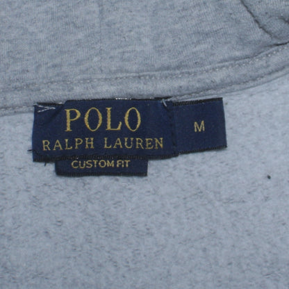 Ralph Lauren Men's Grey Full Zip Hoodie M Custom Fit Logo