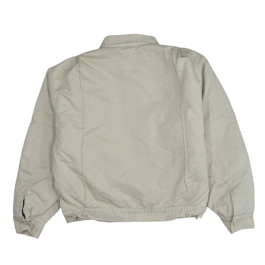 Dickies Men's Beige Cotton Bomber Jacket Large Full Zip Workwear