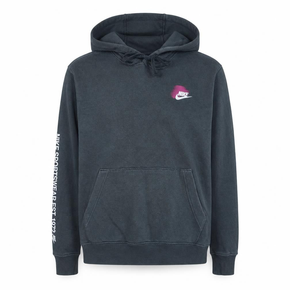Front view of Nike Women Black Small Pullover Hoodie Cotton Blend Sportswear