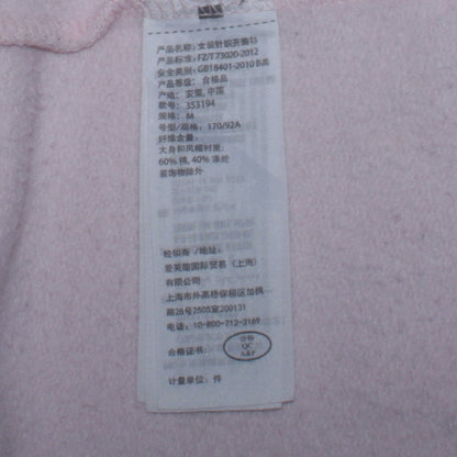 Hollister Women Pink Full Zip Hoodie Medium Cotton Blend Logo Hooded Sweatshirt