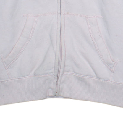 Hollister Women Pink Full Zip Hoodie Medium Cotton Blend Logo Hooded Sweatshirt