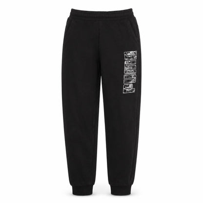 Front view of Puma boys’ black 13-14 years jogger sweatpants regular fit activewear