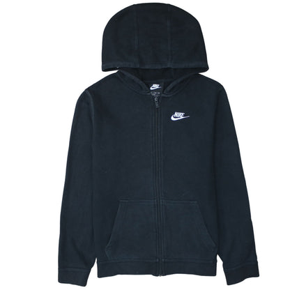 Nike Boys Black Full Zip Hoodie XL 158-170cm Fleece Lined Sweatshirt