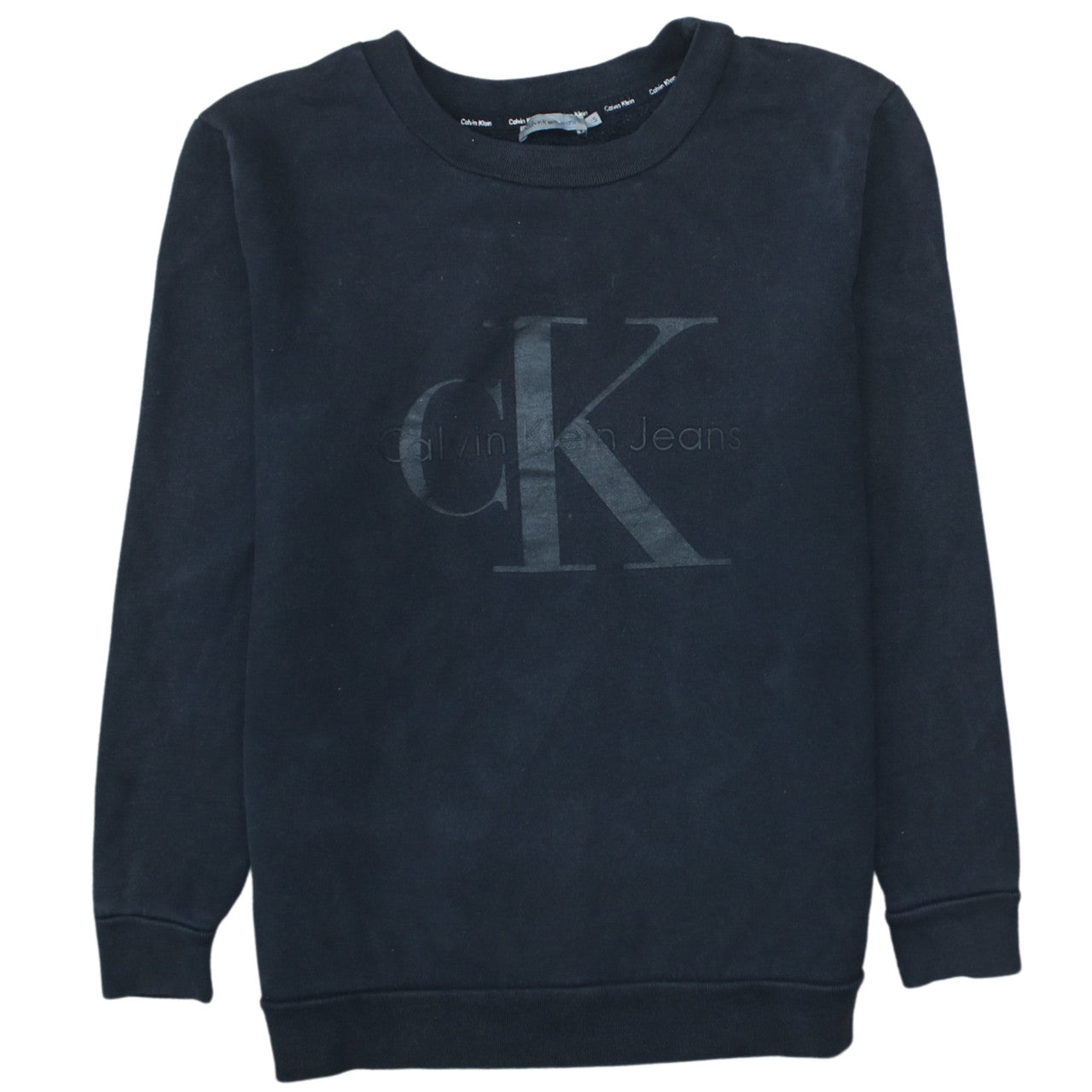 Calvin Klein Jeans Men's Black Small Pullover Logo Sweatshirt
