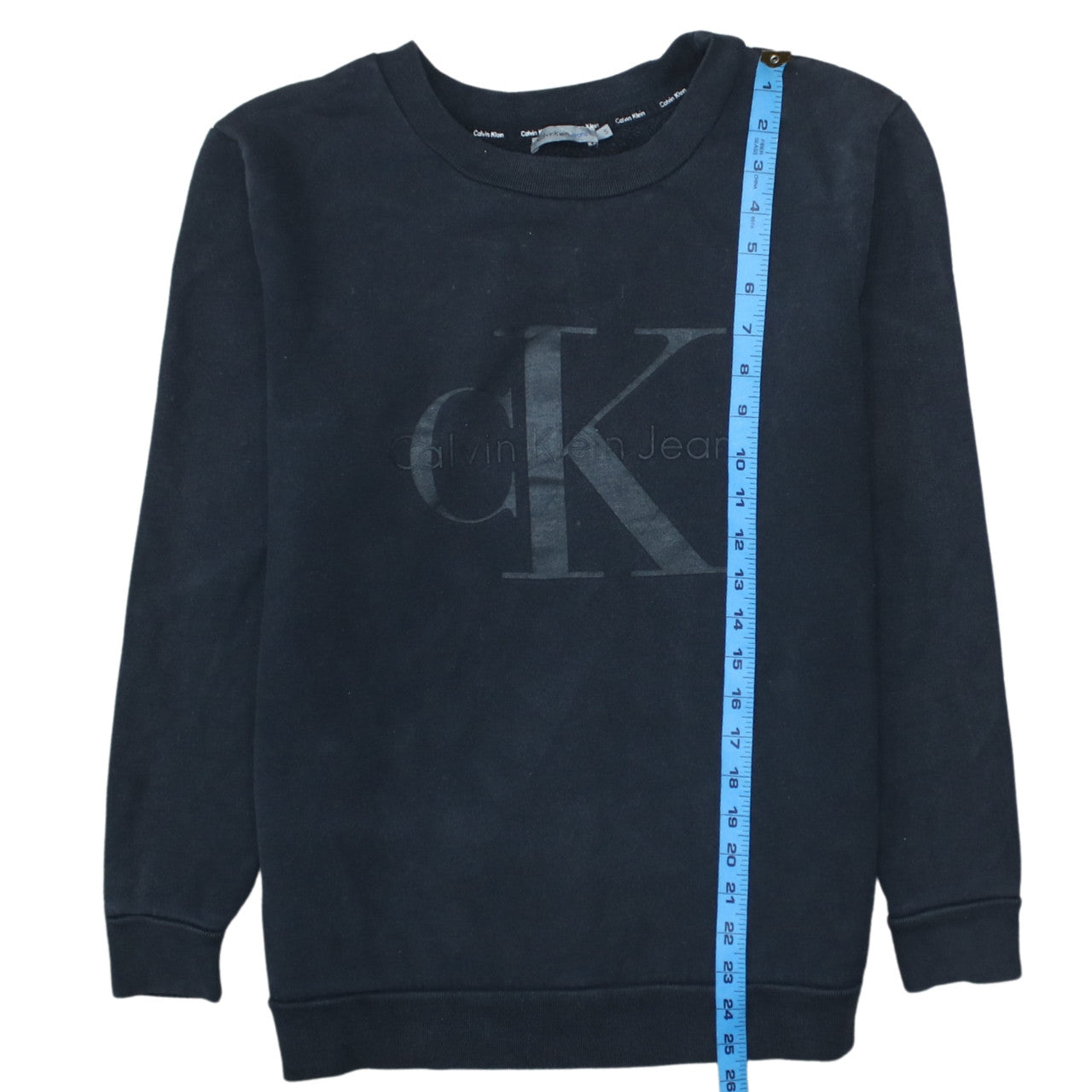 Calvin Klein Jeans Men's Black Small Pullover Logo Sweatshirt