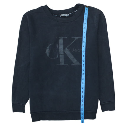 Calvin Klein Jeans Men's Black Small Pullover Logo Sweatshirt