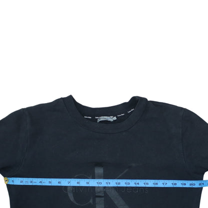 Calvin Klein Jeans Men's Black Small Pullover Logo Sweatshirt