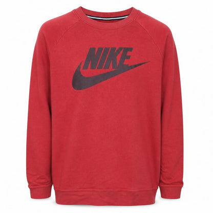 Nike Men's Red Crew Neck Graphic Logo Pullover Sweatshirt Size L
