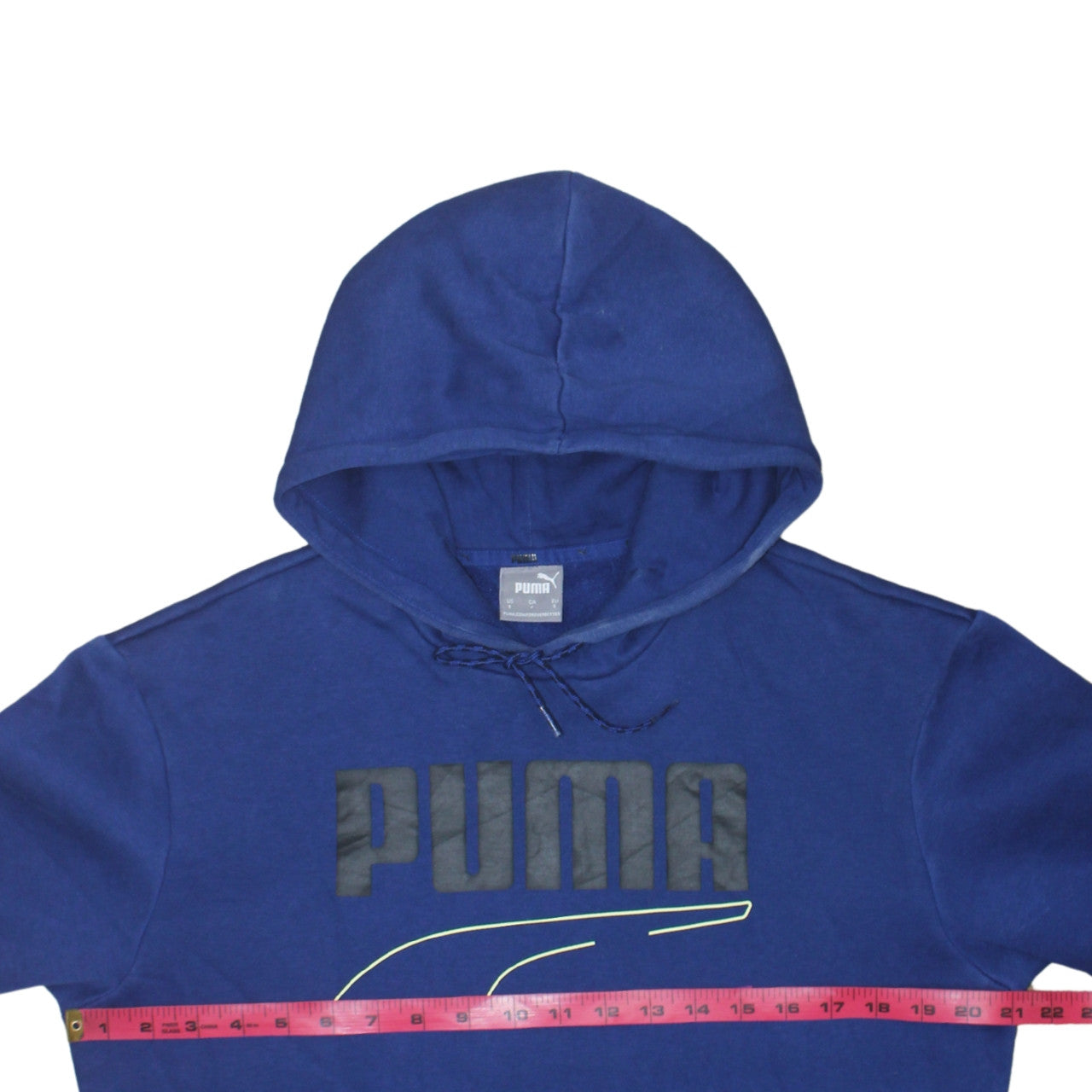 Puma Men's Blue Pullover Hoodie Small Sports Graphic Fleece
