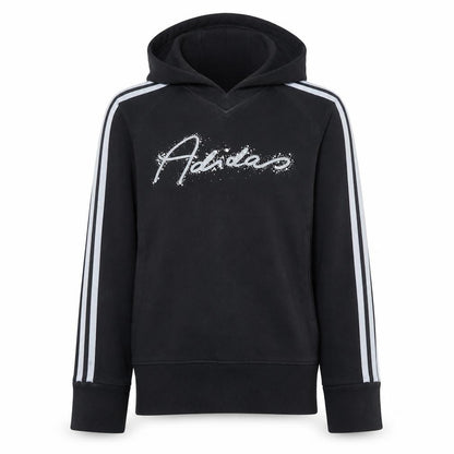 Adidas Girls Black Logo Pullover Hoodie 11-12 Years Sports Casual