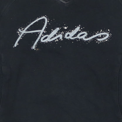 Adidas Girls Black Logo Pullover Hoodie 11-12 Years Sports Casual