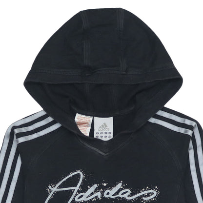 Adidas Girls Black Logo Pullover Hoodie 11-12 Years Sports Casual