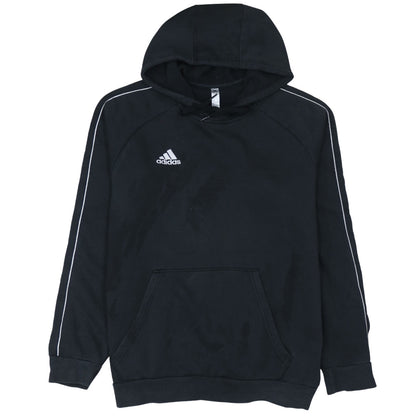 adidas Men's Black Pullover Fleece Hoodie L Sports Logo Sweatshirt