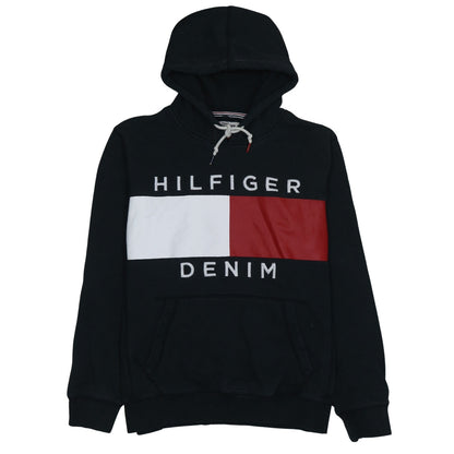 Tommy Hilfiger Men's Black L Pullover Hoodie Graphic Logo Sweatshirt