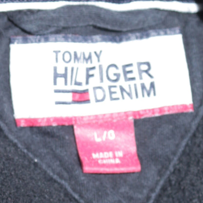 Tommy Hilfiger Men's Black L Pullover Hoodie Graphic Logo Sweatshirt