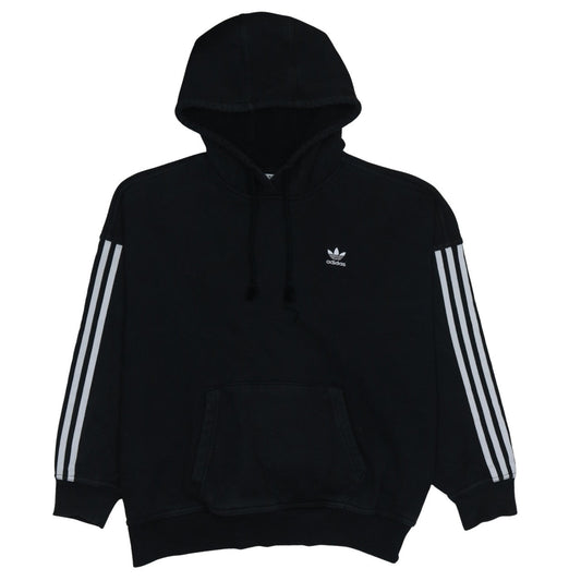 Adidas Womens Black Size 10 Pullover Hoodie with 3 Stripes Logo