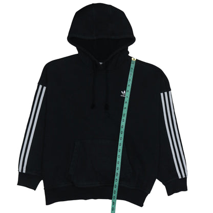 Adidas Womens Black Size 10 Pullover Hoodie with 3 Stripes Logo