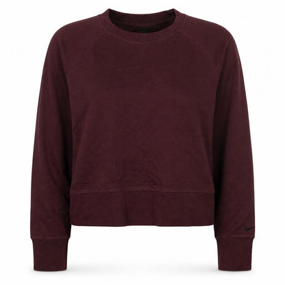 Front view of Nike Women’s Burgundy Dri-Fit Sweatshirt XL Crew Neck Pullover