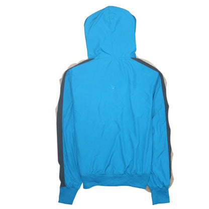 Nike Women Blue Hooded Windbreaker Jacket Size L Full Zip Lightweight