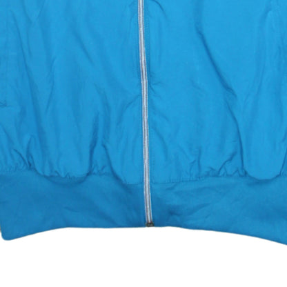 Nike Women Blue Hooded Windbreaker Jacket Size L Full Zip Lightweight
