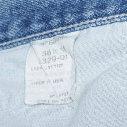 Wrangler Men's Blue Straight Fit Denim Jeans 38x34 USA Made