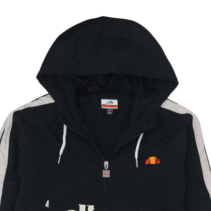 Ellesse Men's Black Nylon Hooded Anorak Jacket Size M Retro Sports Style