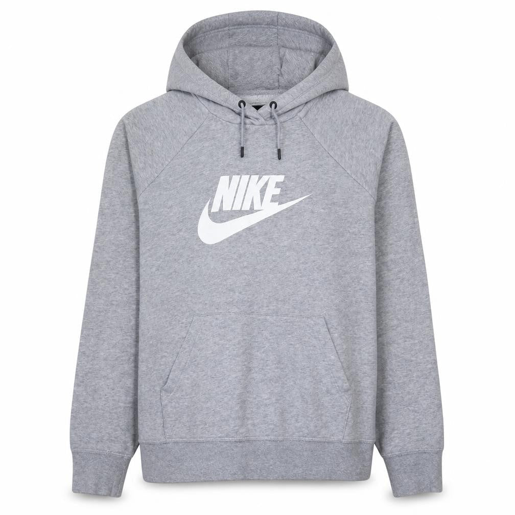 Nike Womens Grey Pullover Hoodie L Logo Fleece Sweatshirt