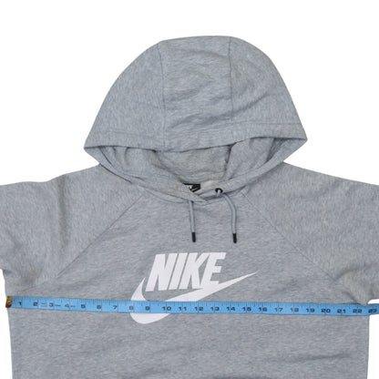 Nike Womens Grey Pullover Hoodie L Logo Fleece Sweatshirt