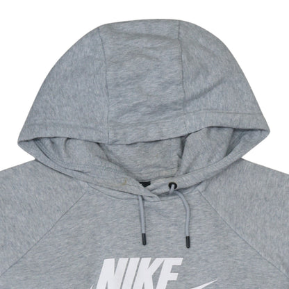 Nike Womens Grey Pullover Hoodie L Logo Fleece Sweatshirt