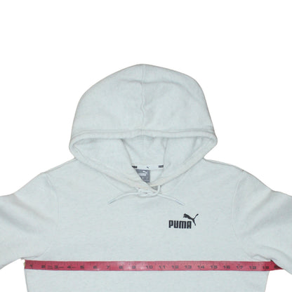 Puma Womens Grey Medium Pullover Hoodie with Logo and Pockets