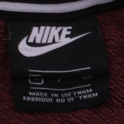 Nike Women Burgundy Pullover Hoodie Size M with Logo Print