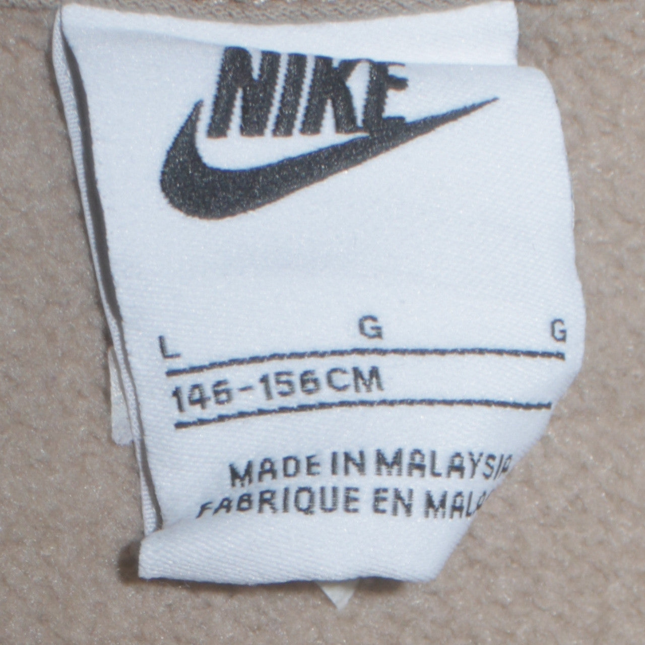 Nike Boys Beige Logo Sweatshirt L 146-156cm Crew Neck Cotton Blend
