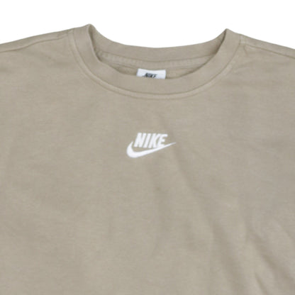 Nike Boys Beige Logo Sweatshirt L 146-156cm Crew Neck Cotton Blend