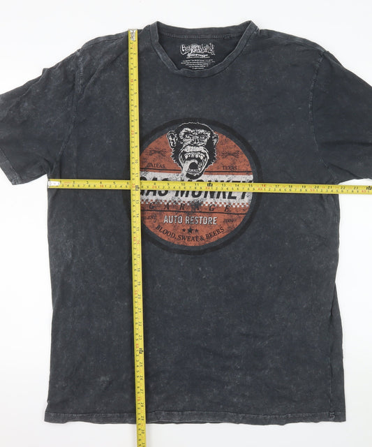 Next Men's Black Gas Monkey Graphic Short Sleeve T-Shirt XL