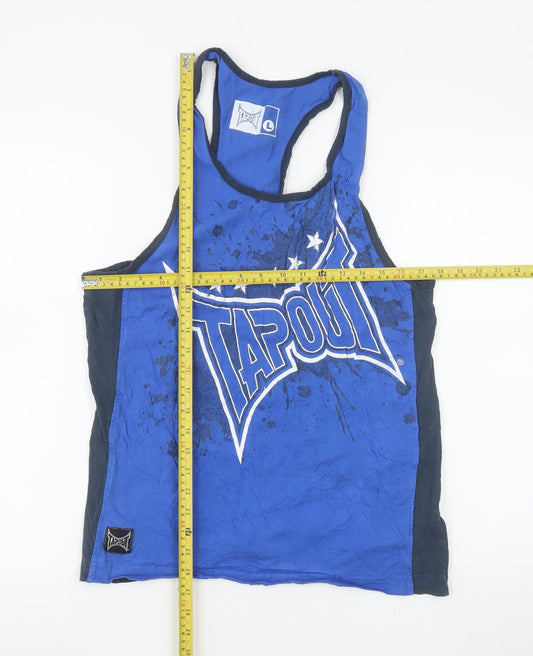Tapout Men's Blue Gym Tank Top Size L Athletic Fit Cotton
