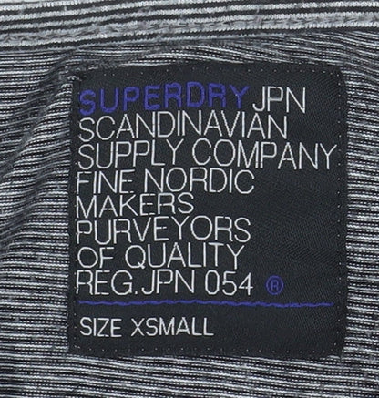 Superdry Women’s Grey Striped Long Sleeve Crew Neck T-Shirt XS