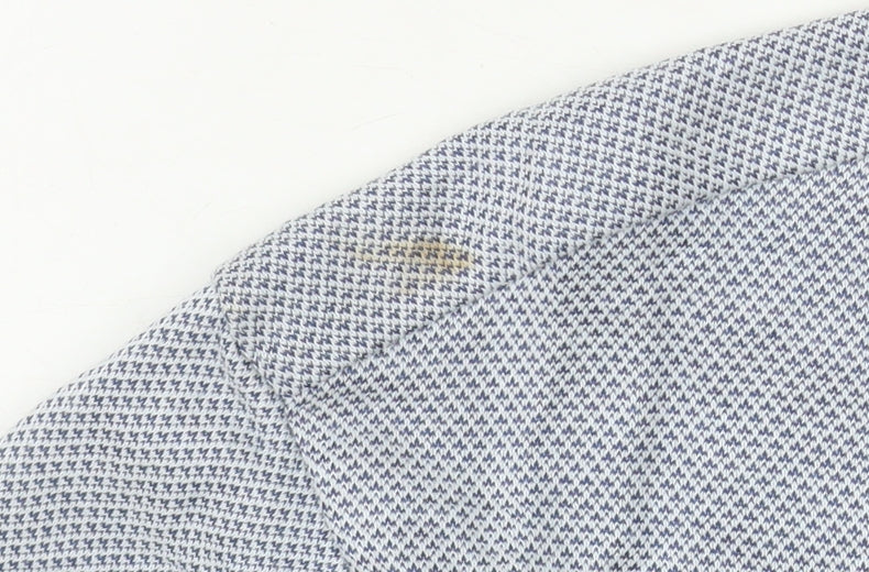Marks and Spencer Men's Blue Geometric Polo Shirt XL