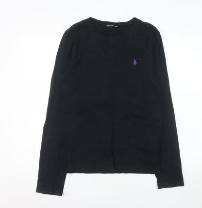 Ralph Lauren Sport Men's Black Cotton Long Sleeve Casual Top XL