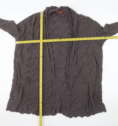 Olsen Women's Grey Cotton Long Sleeve Cardigan Size 16