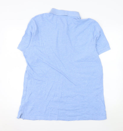 Marks and Spencer Men's Blue Regular Fit Cotton Polo Shirt XL